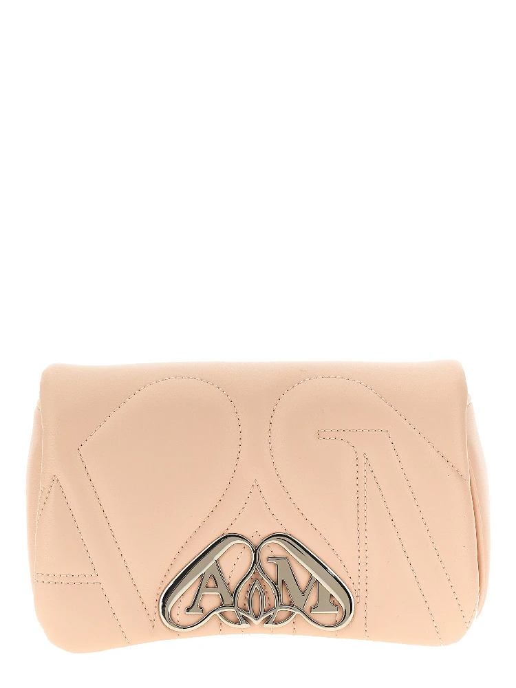 Beige Lamb Leather Crossbody Bag