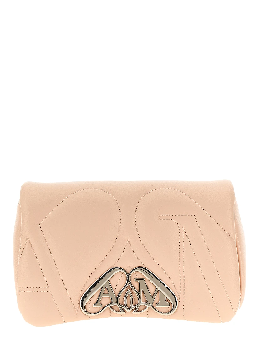 Beige Lamb Leather Crossbody Bag