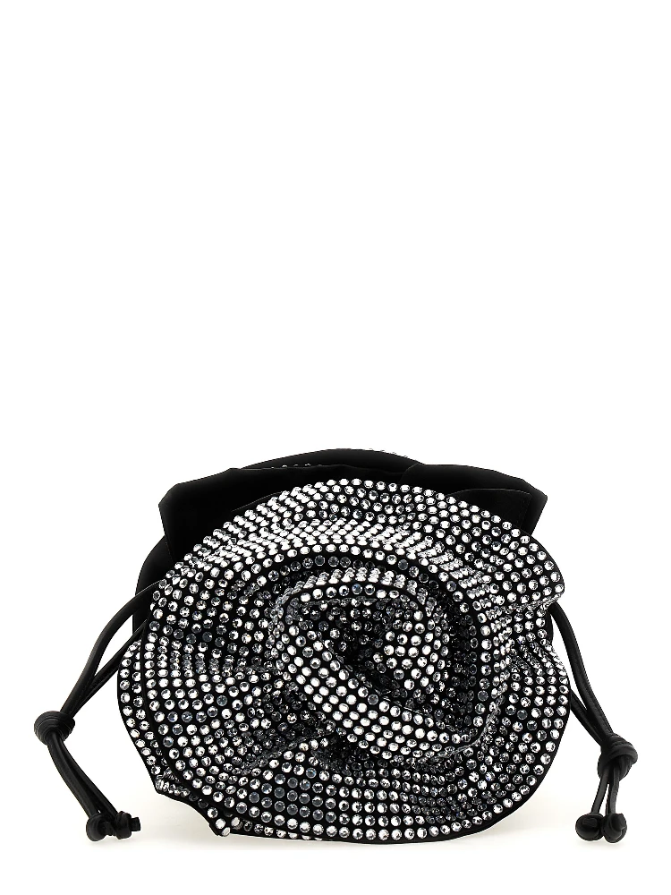 Black Viscose Crossbody Bag