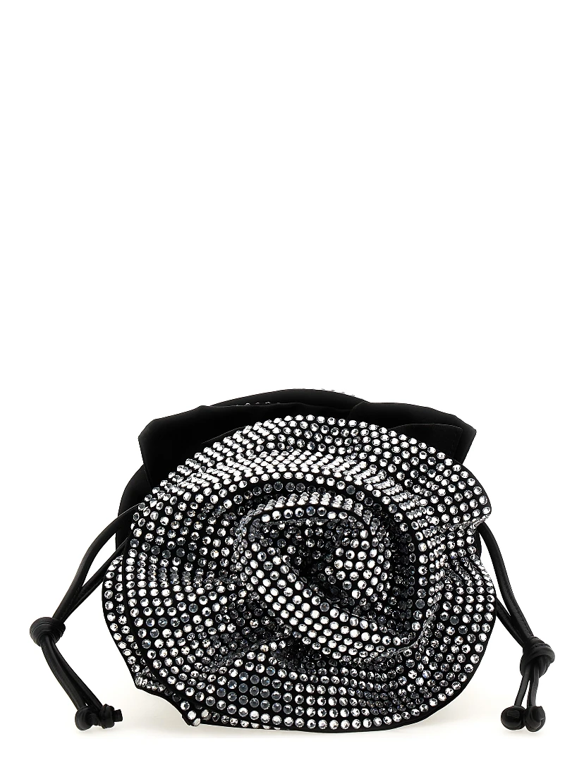 Black Viscose Crossbody Bag