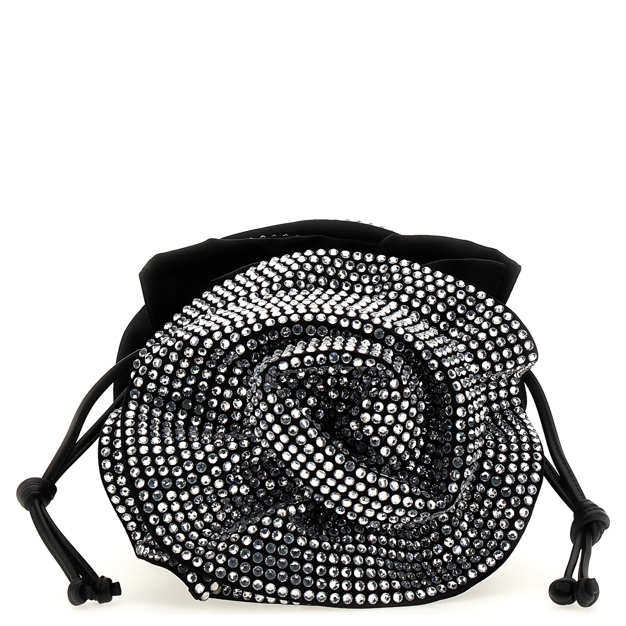 Black Viscose Crossbody Bag