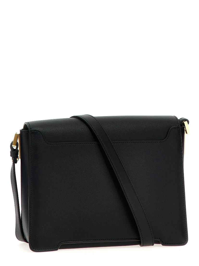 Black Calfskin Shoulder Bag