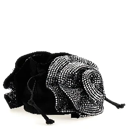 Black Viscose Crossbody Bag