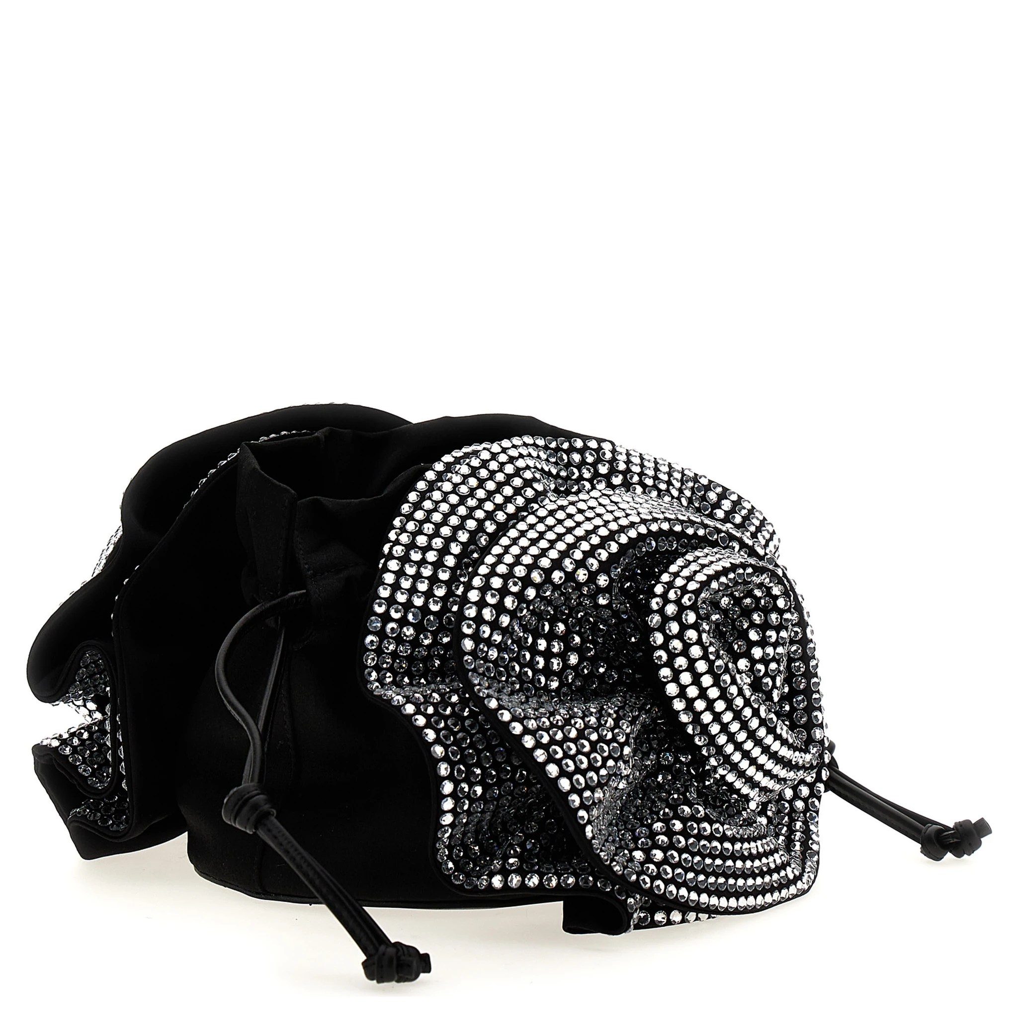 Black Viscose Crossbody Bag