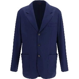 Blue Cashmere Full-Length Jacket