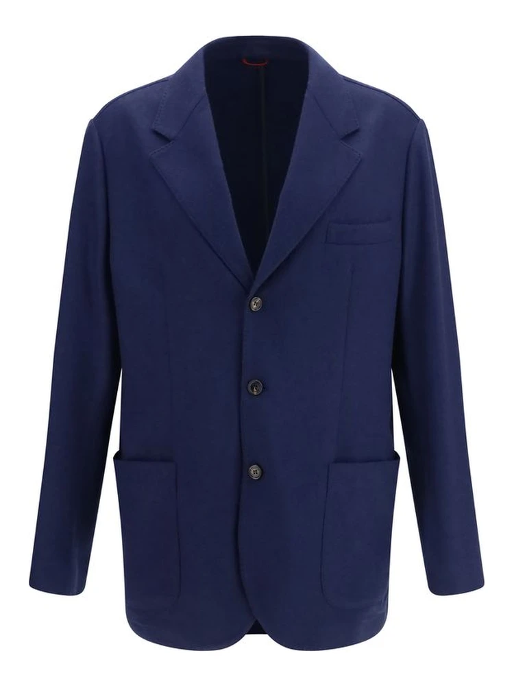 Blue Cashmere Full-Length Jacket