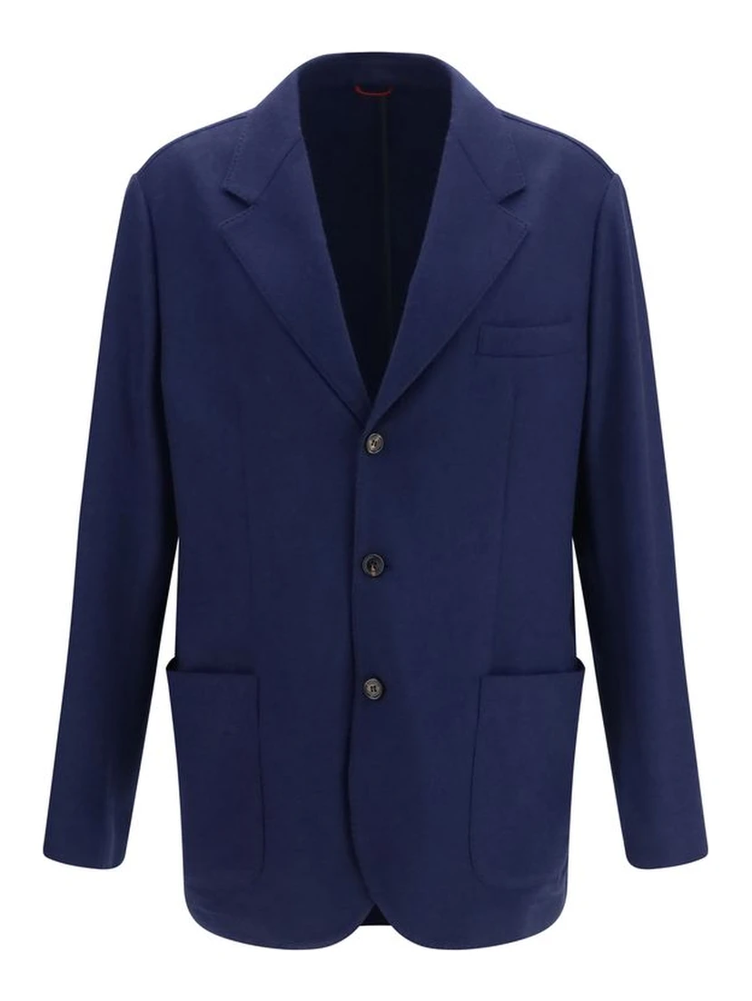 Blue Cashmere Full-Length Jacket