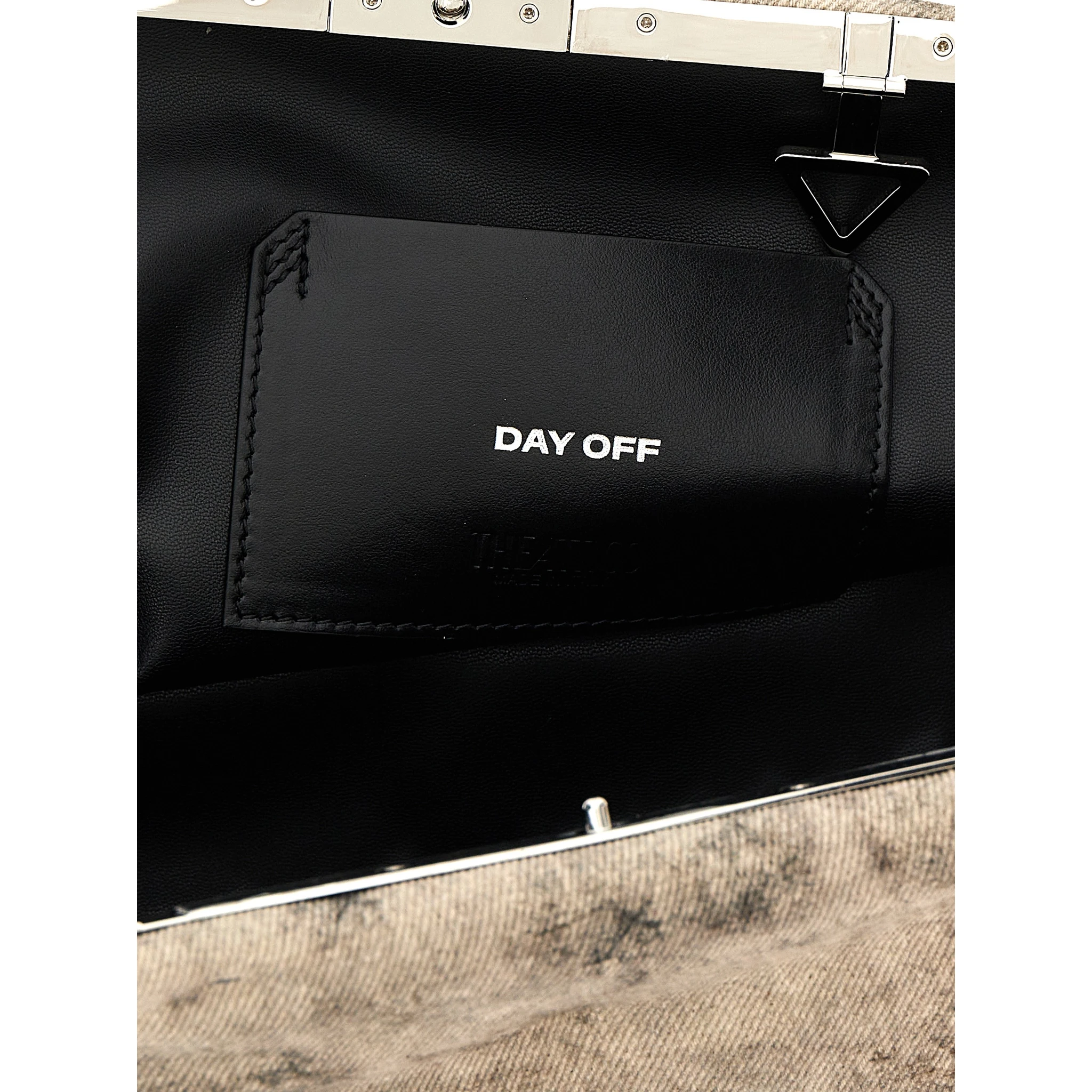 Gray Leather Clutch Bag