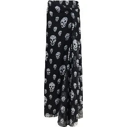Black Silk Long Skirt