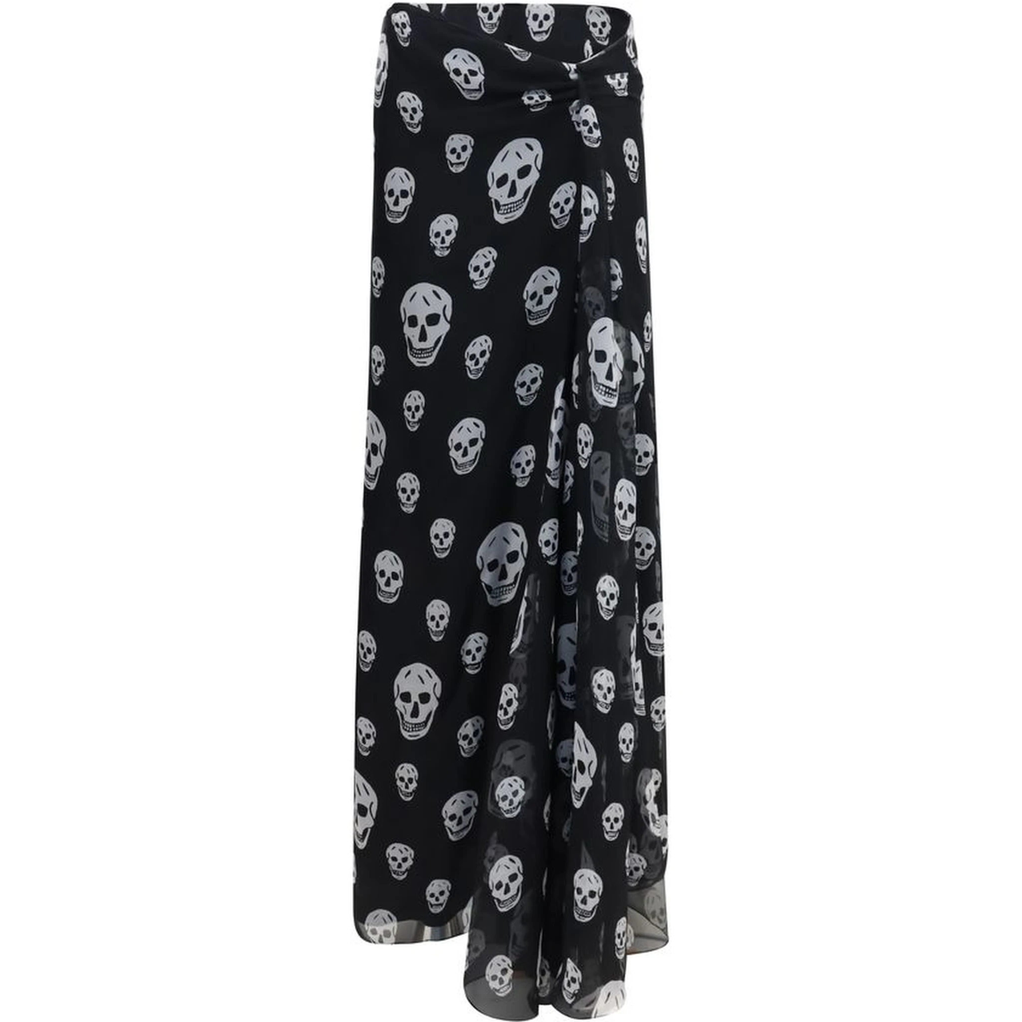 Black Silk Long Skirt