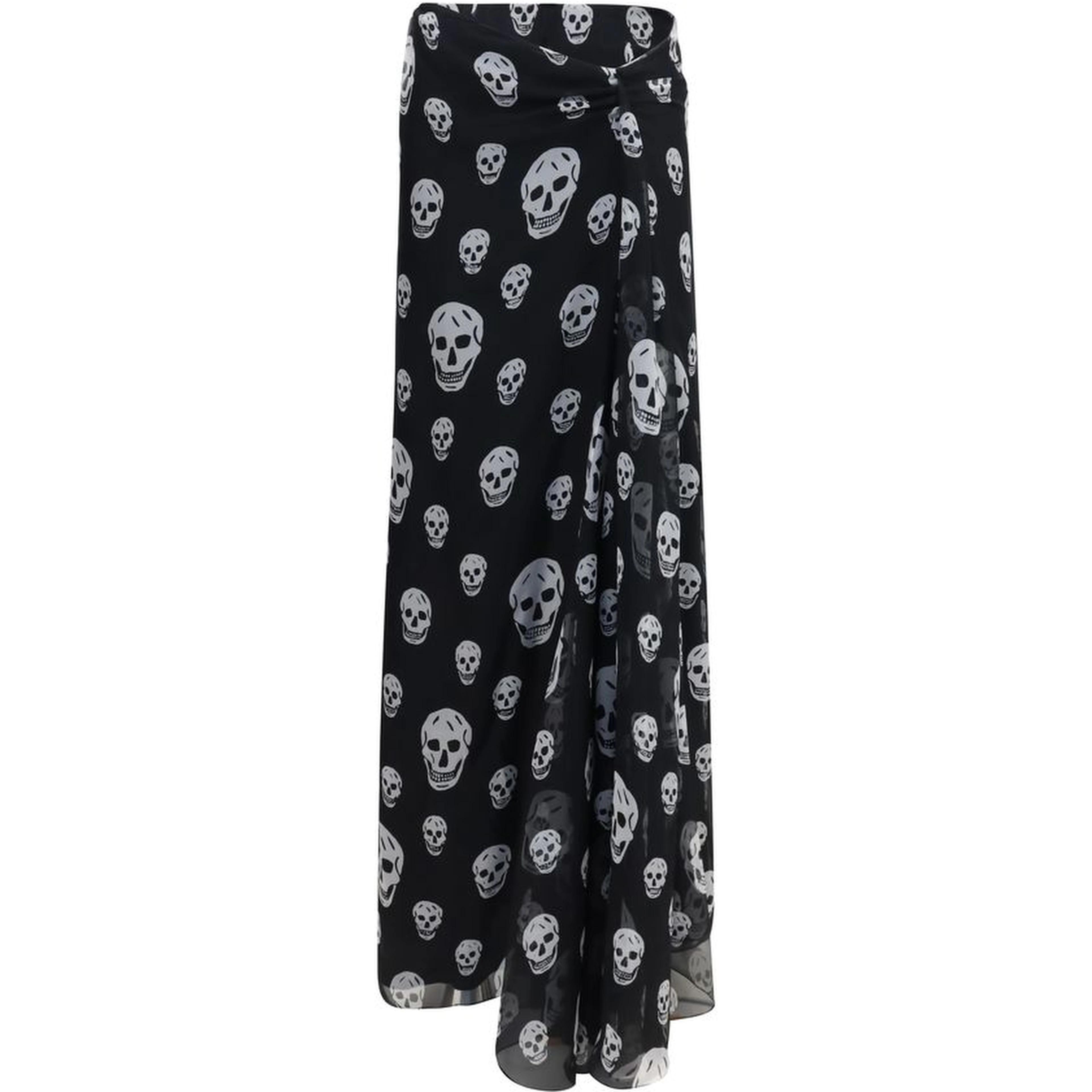 Black Silk Long Skirt