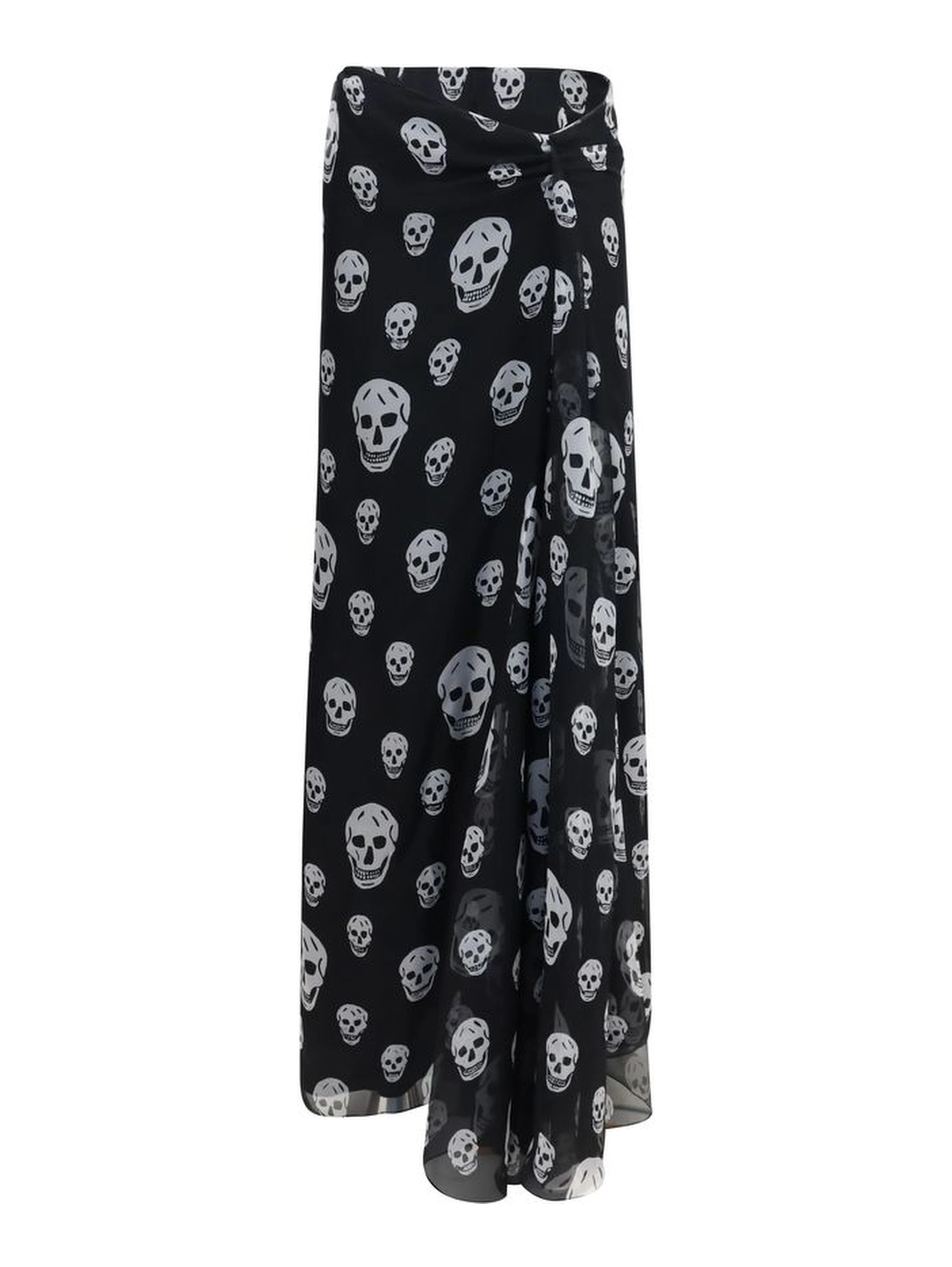 Black Silk Long Skirt