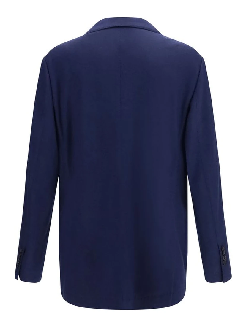 Blue Cashmere Full-Length Jacket