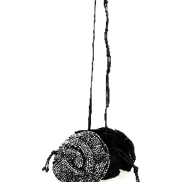 Black Viscose Crossbody Bag
