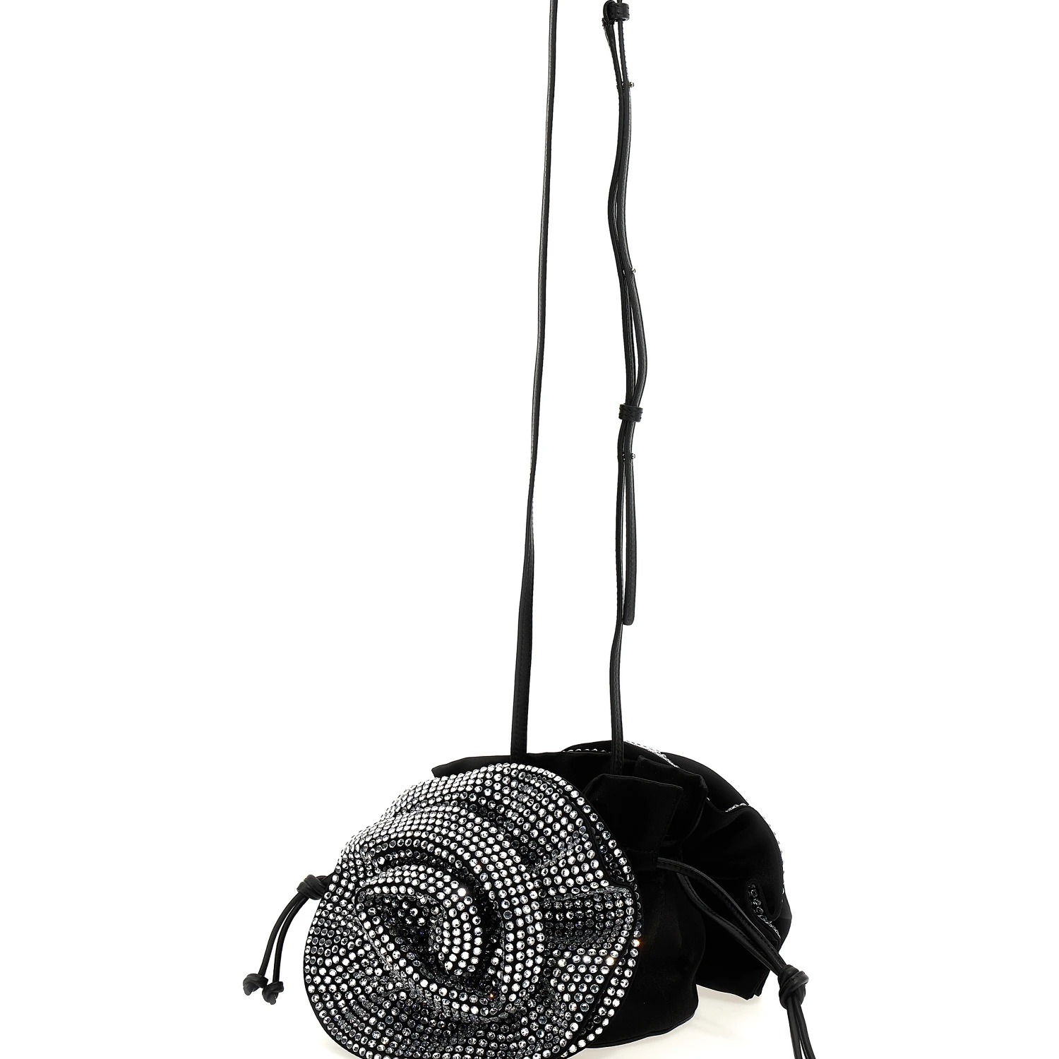 Black Viscose Crossbody Bag