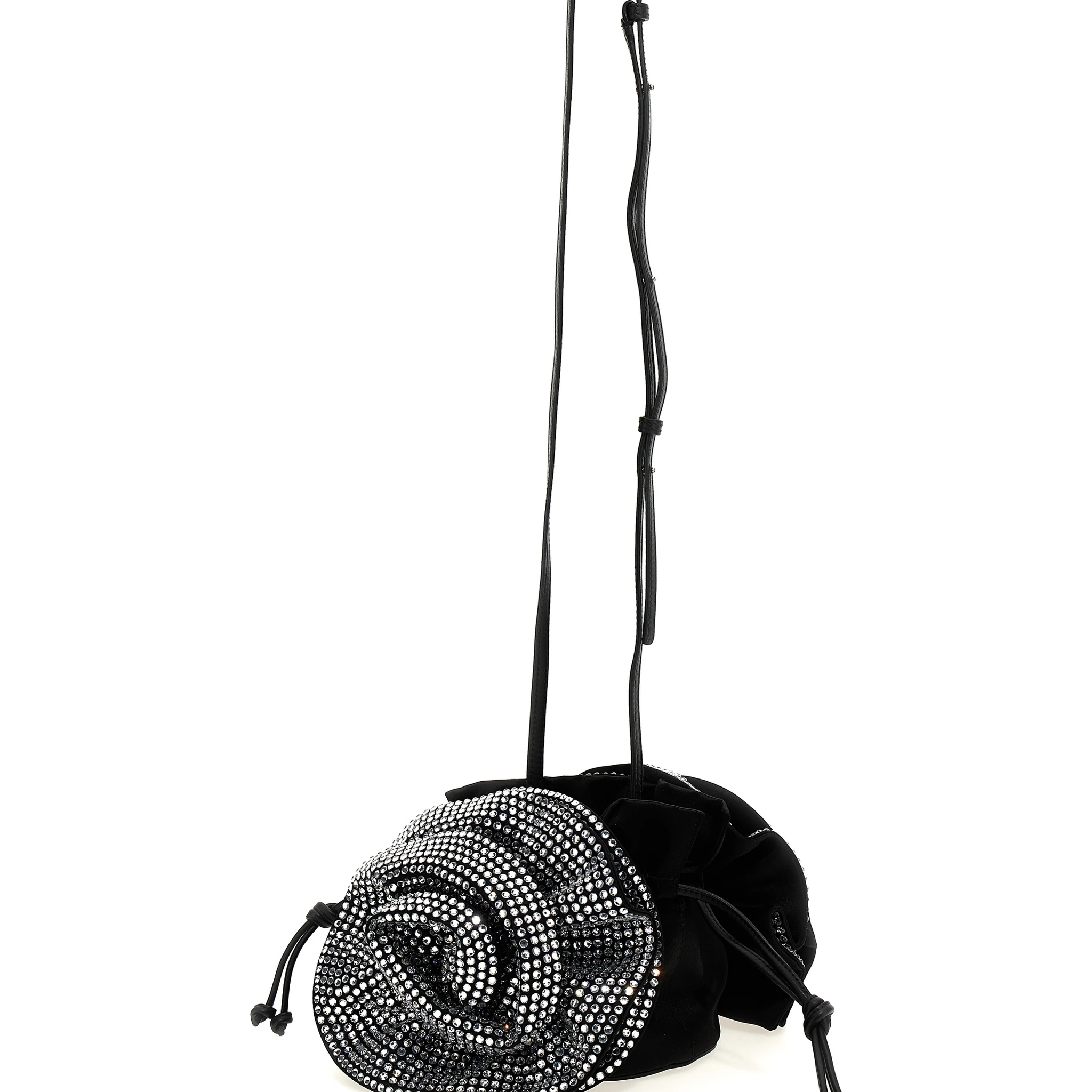 Black Viscose Crossbody Bag