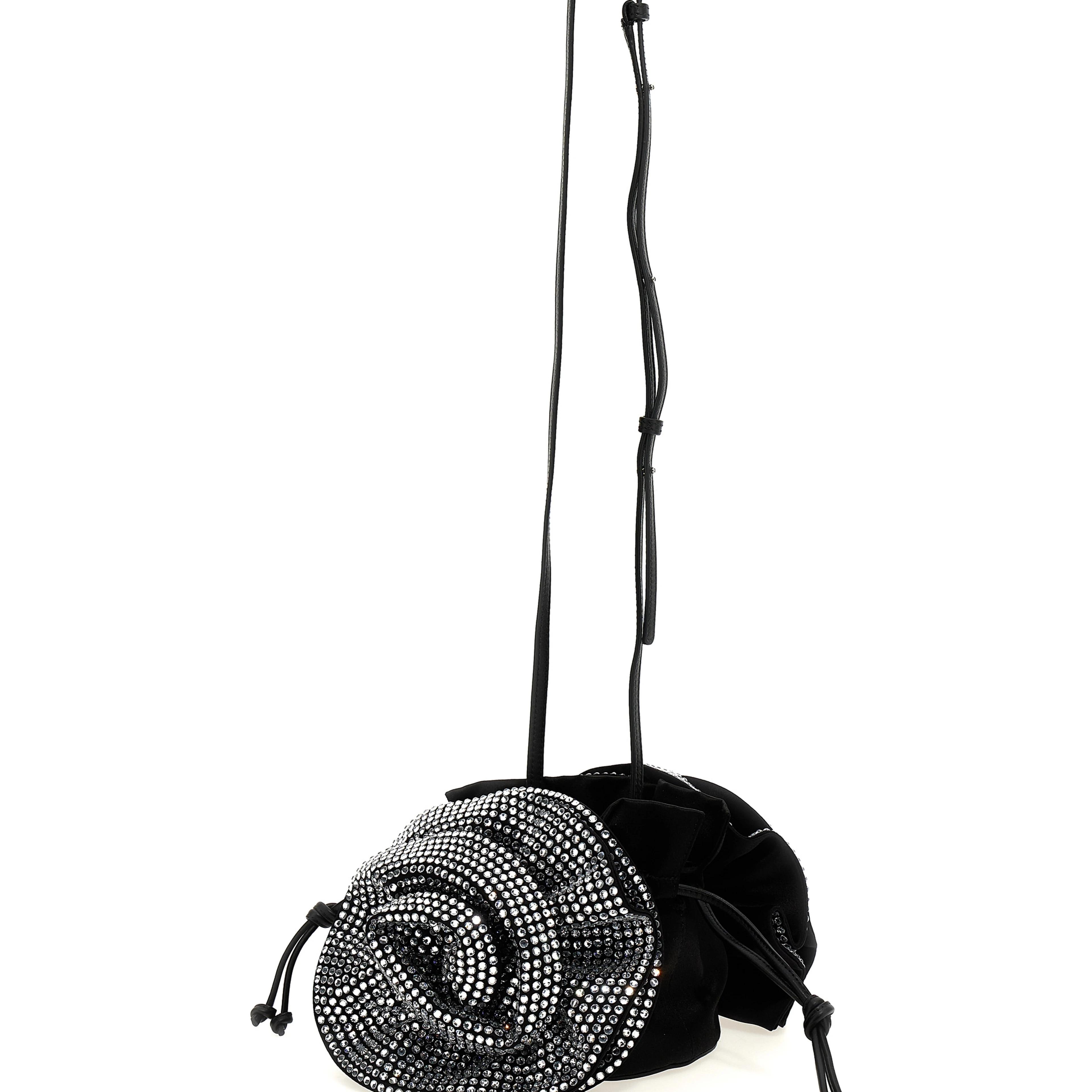 Black Viscose Crossbody Bag