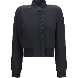 Black Polyester Bomber