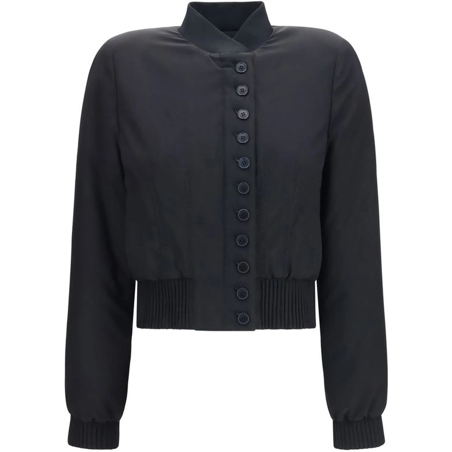 Black Polyester Bomber