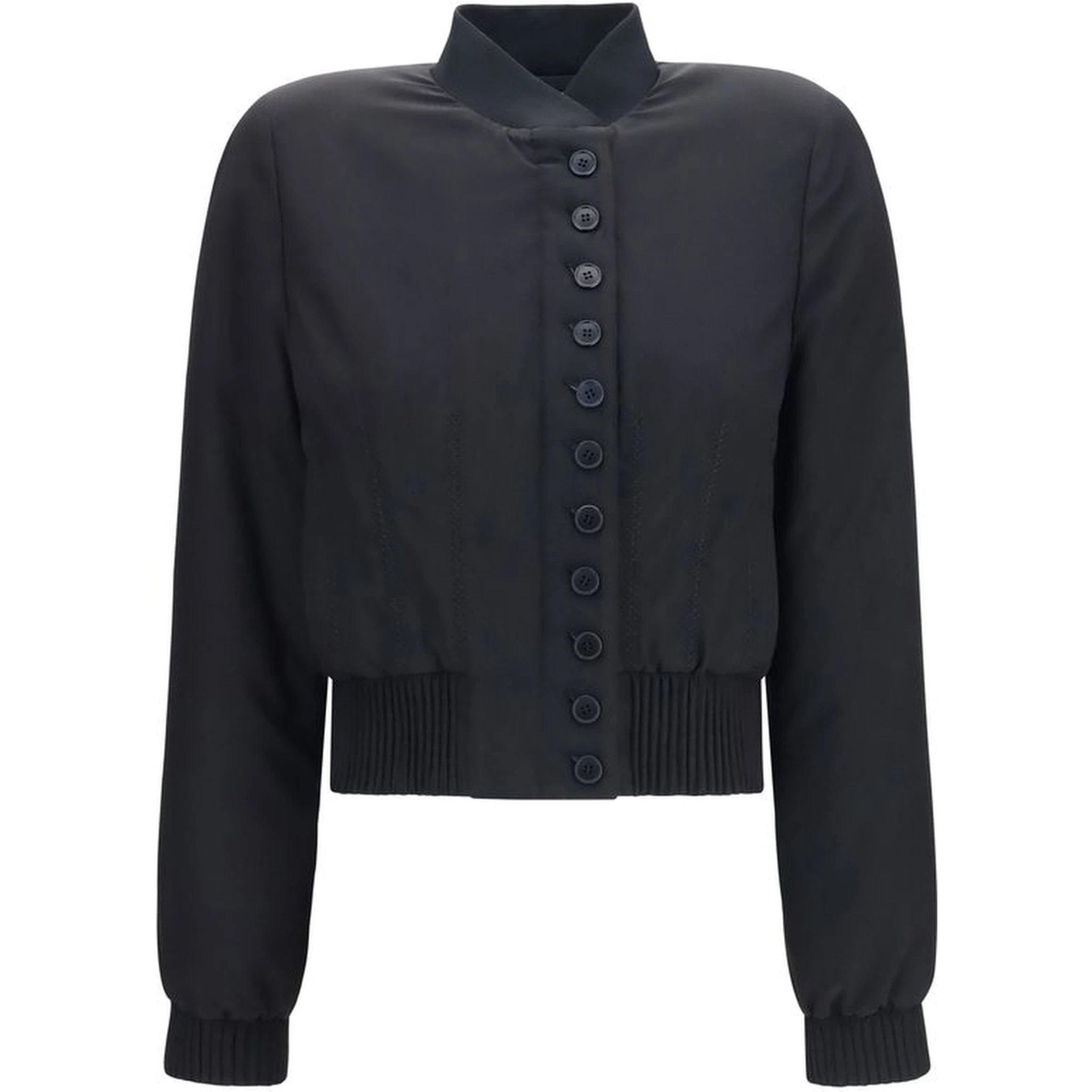 Black Polyester Bomber