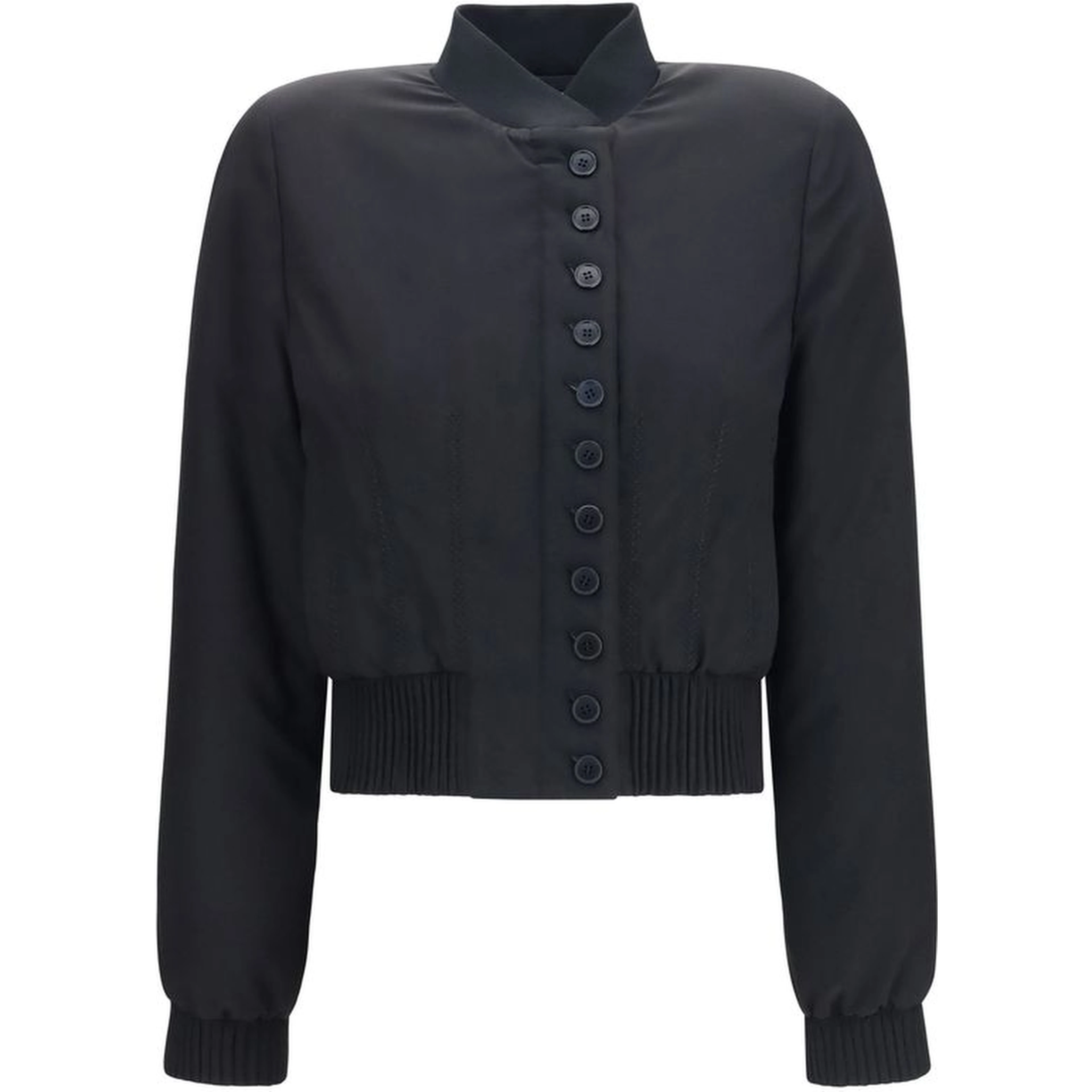 Black Polyester Bomber