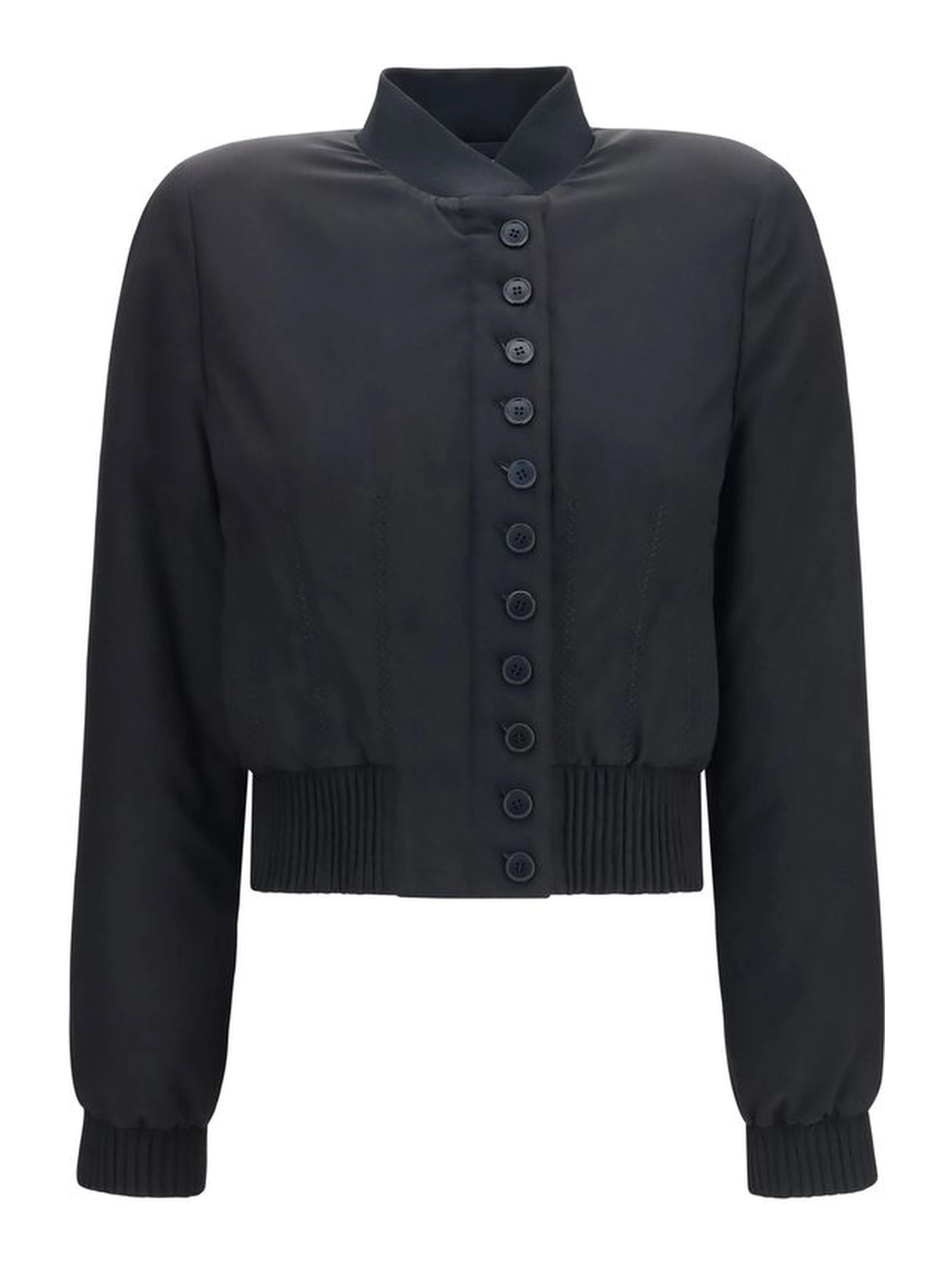 Black Polyester Bomber