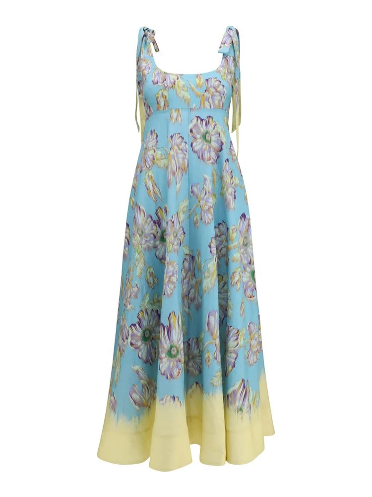 Multicolor Linen Casual Dress