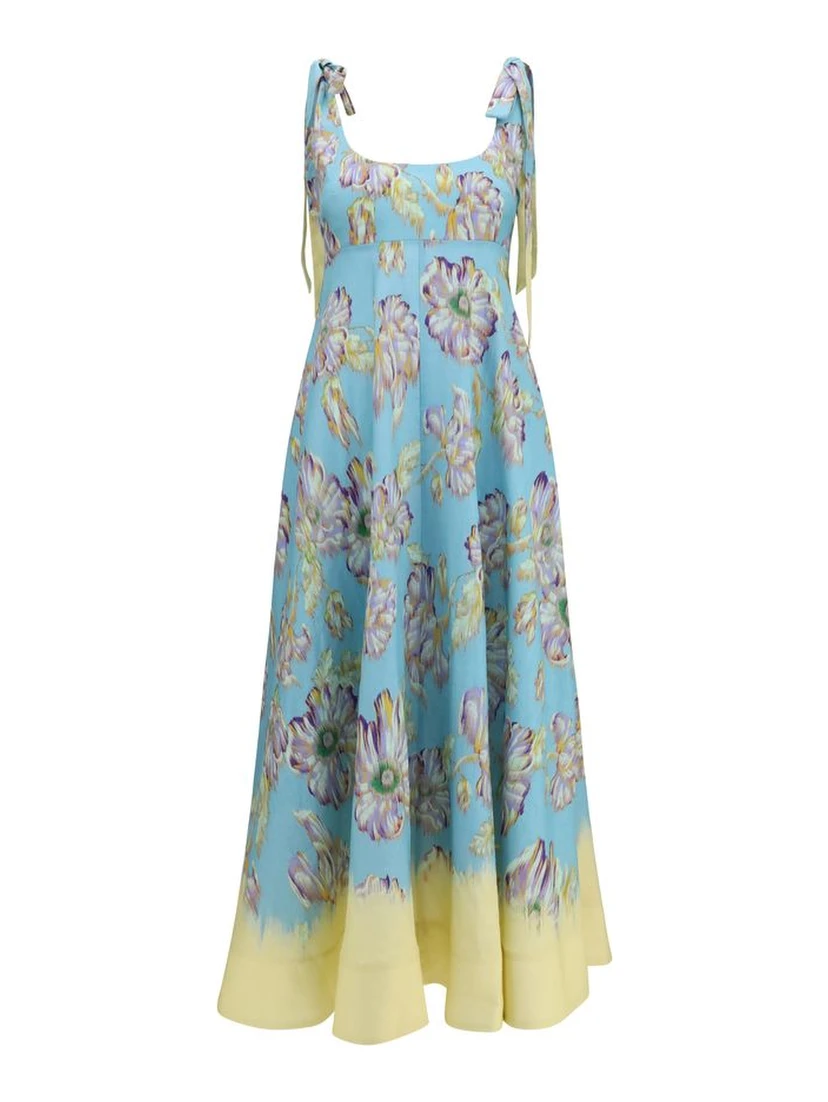 Multicolor Linen Casual Dress