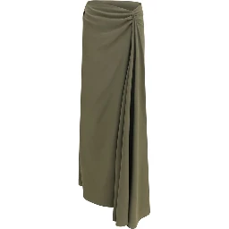 Bicolor Silk Long Skirt