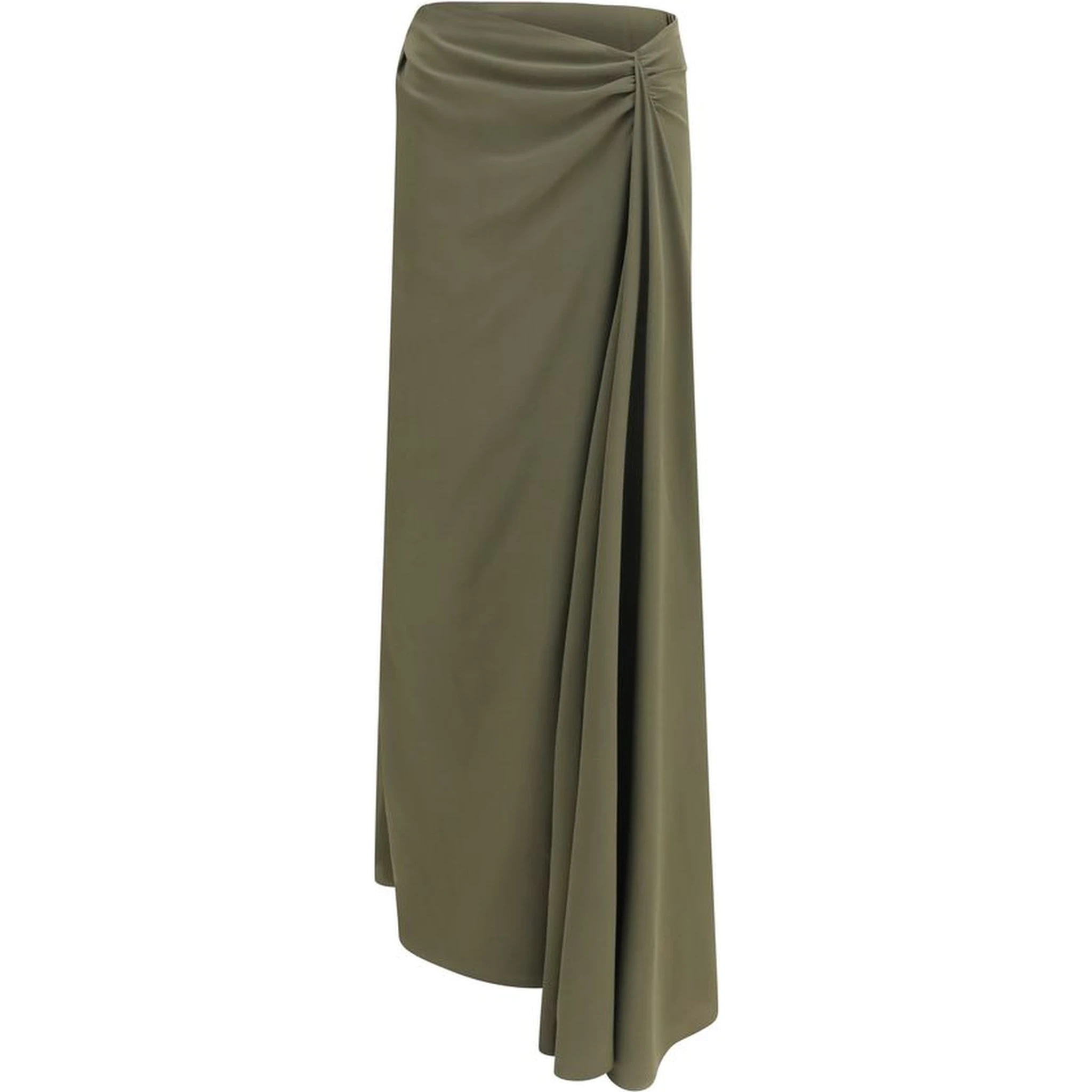 Bicolor Silk Long Skirt