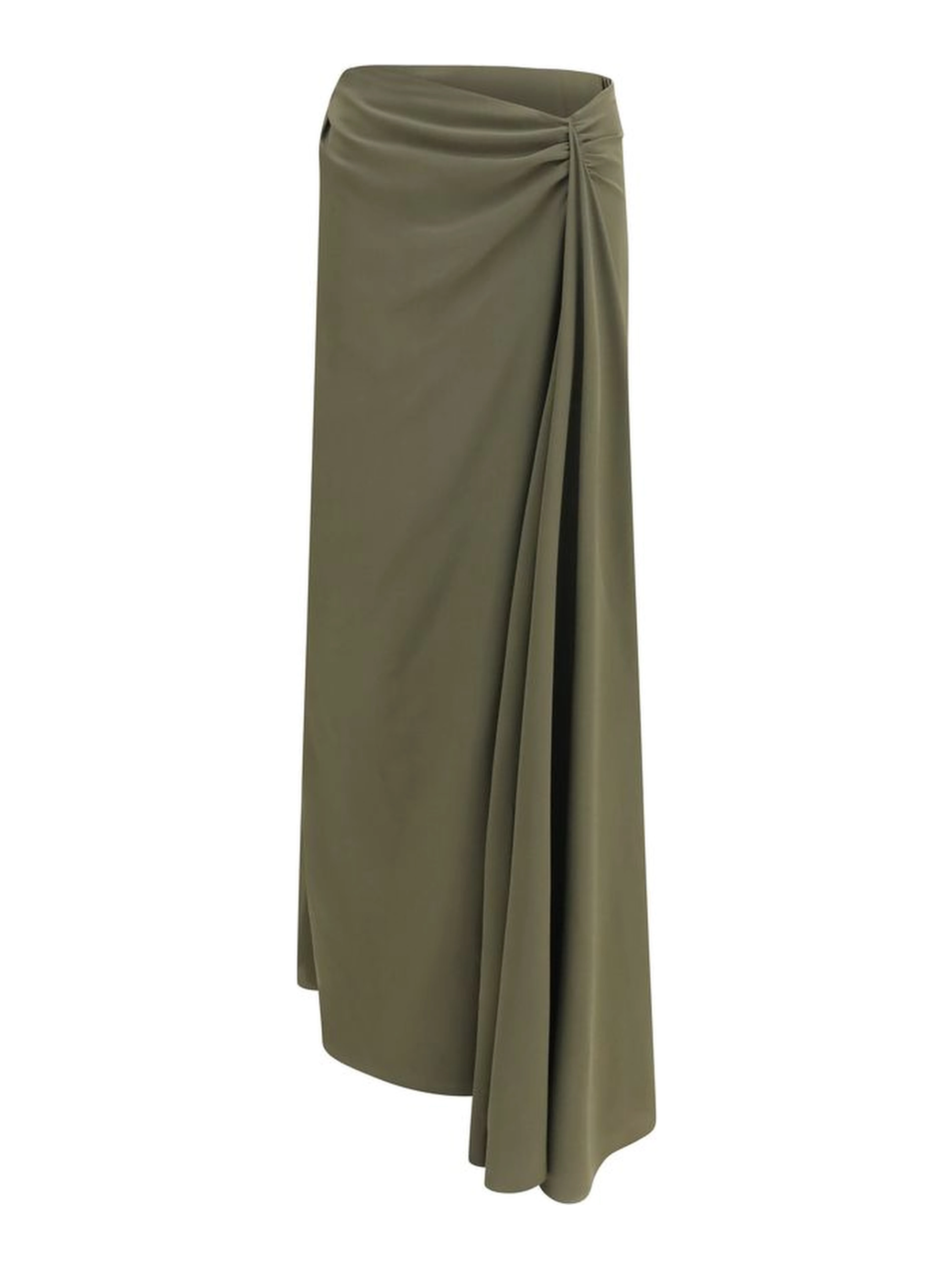 Bicolor Silk Long Skirt