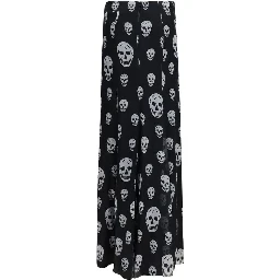 Black Silk Long Skirt