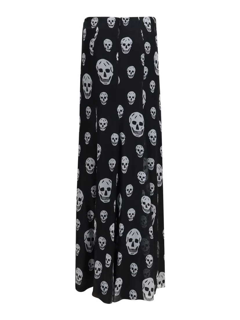 Black Silk Long Skirt