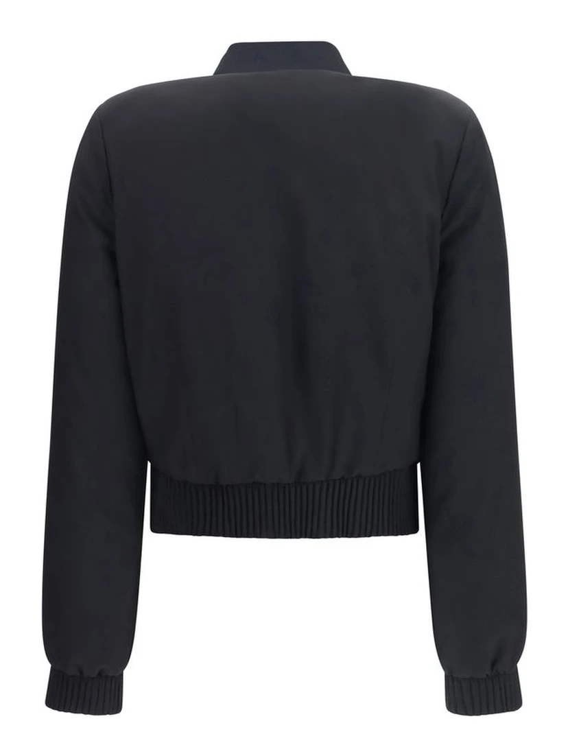Black Polyester Bomber