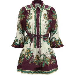 Multicolor Linen Casual Dress