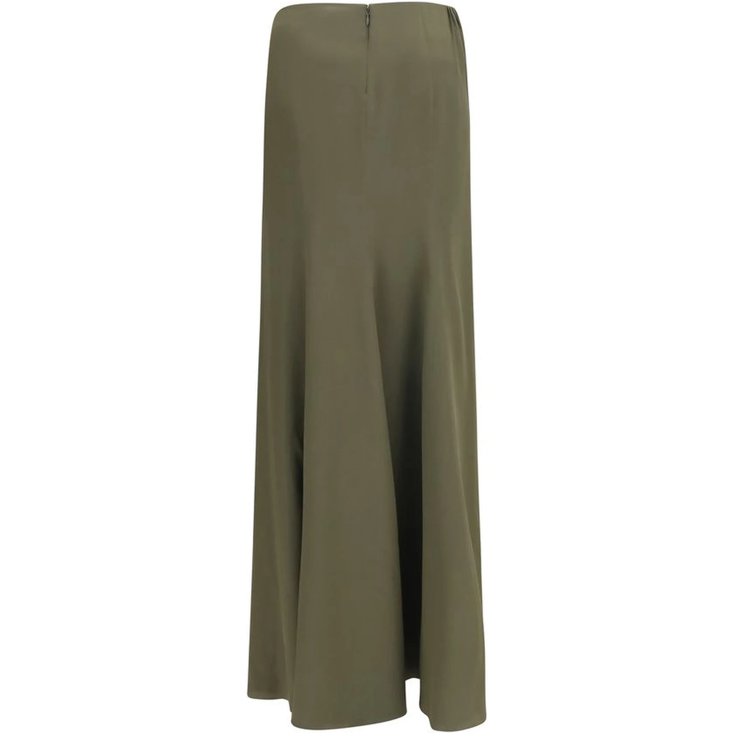 Bicolor Silk Long Skirt