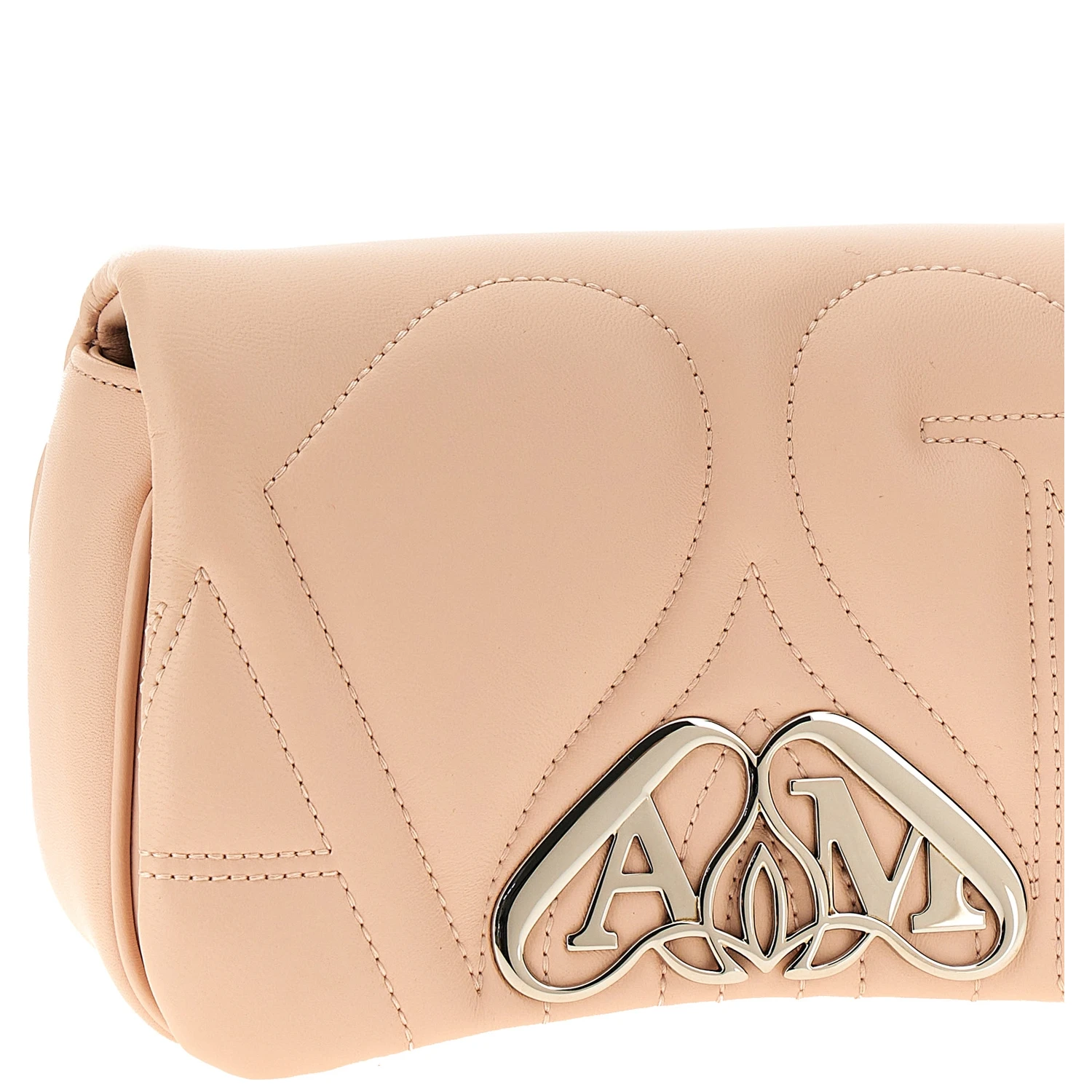 Beige Lamb Leather Crossbody Bag
