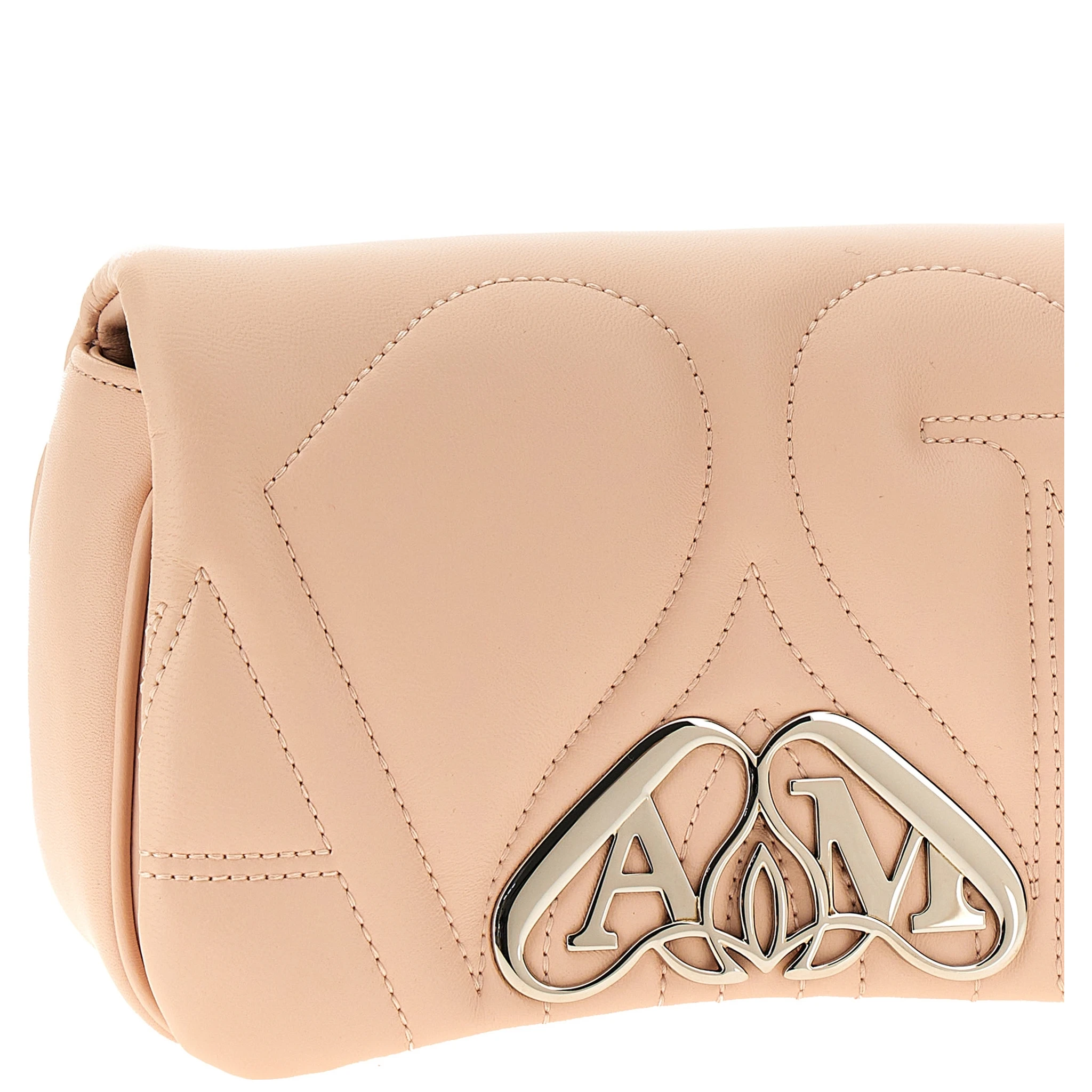 Beige Lamb Leather Crossbody Bag