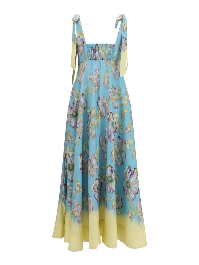 Multicolor Linen Casual Dress