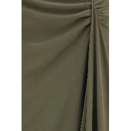Bicolor Silk Long Skirt