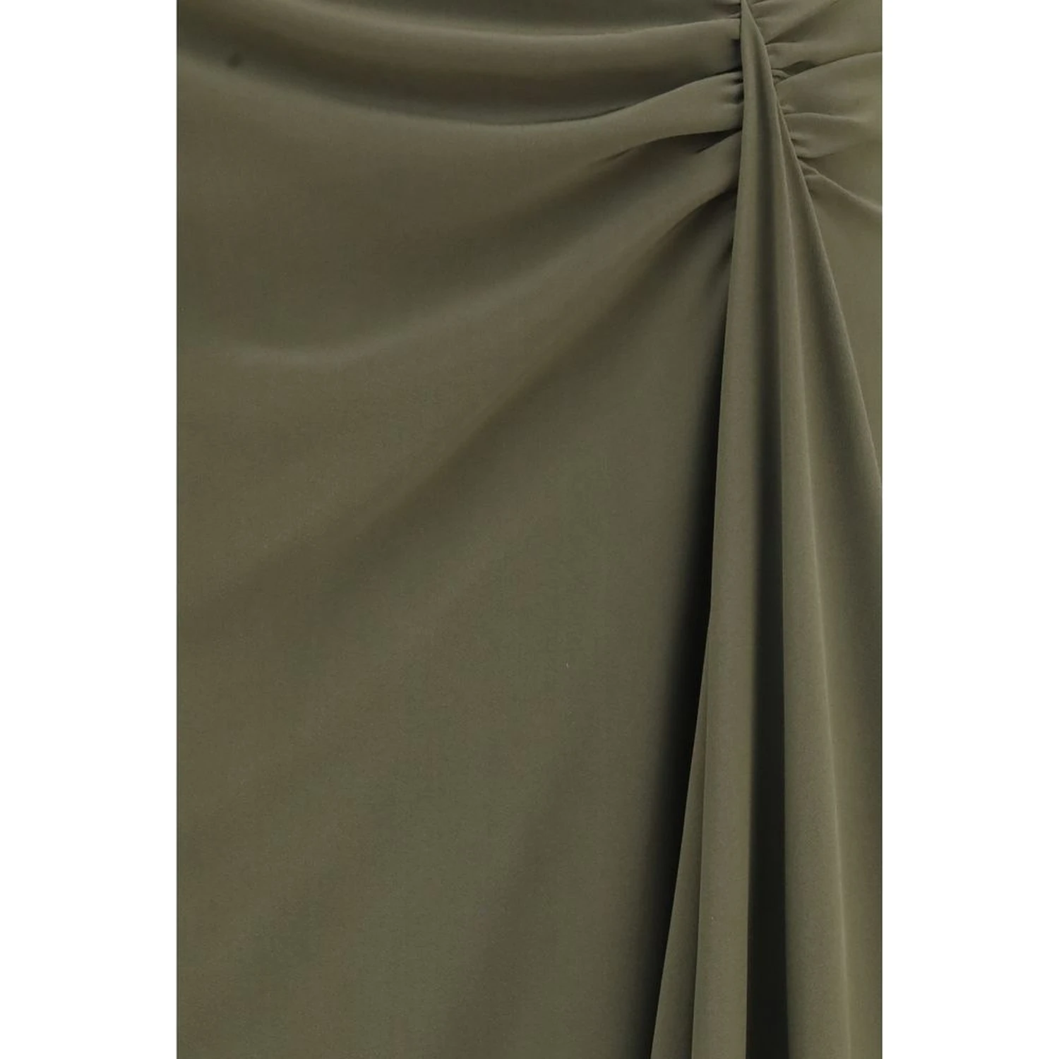 Bicolor Silk Long Skirt