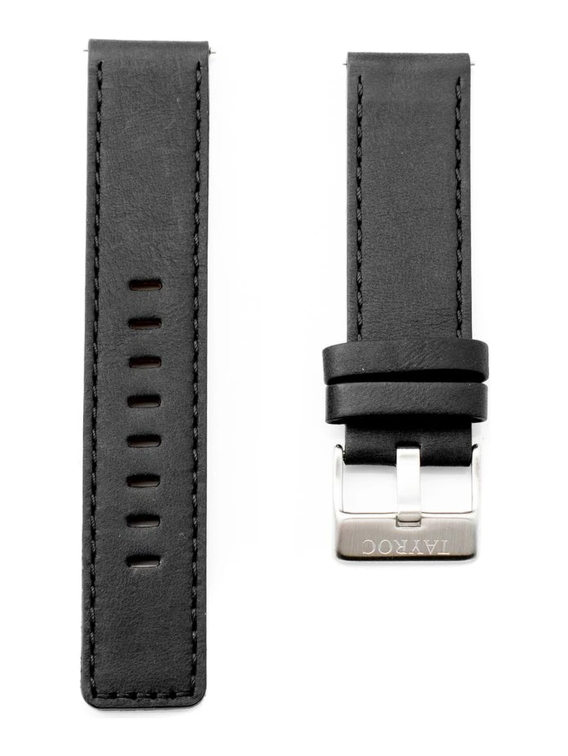 Black Leather Dress Watch