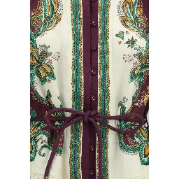 Multicolor Linen Casual Dress