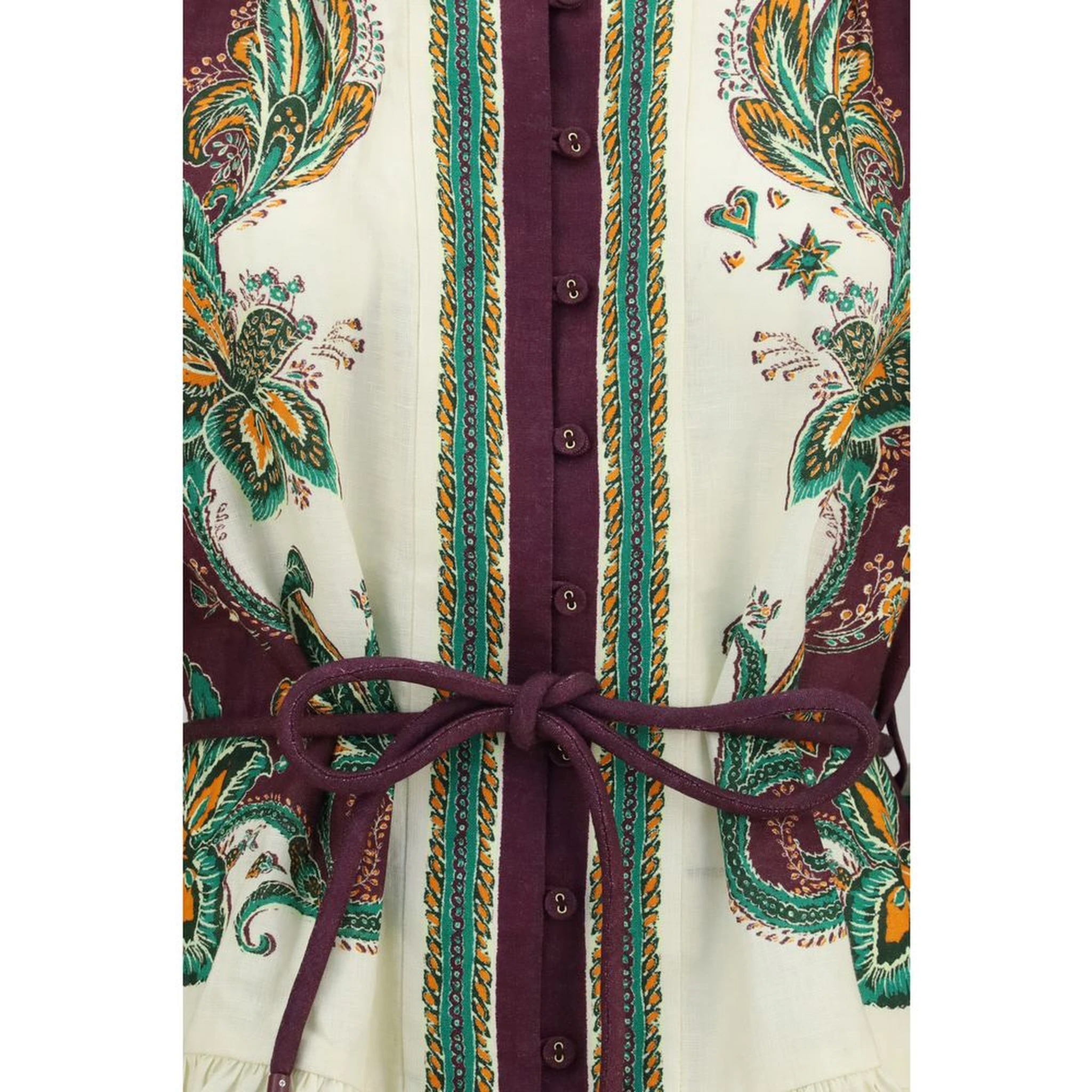 Multicolor Linen Casual Dress
