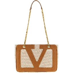 Brown Cotton Shoulder Bag
