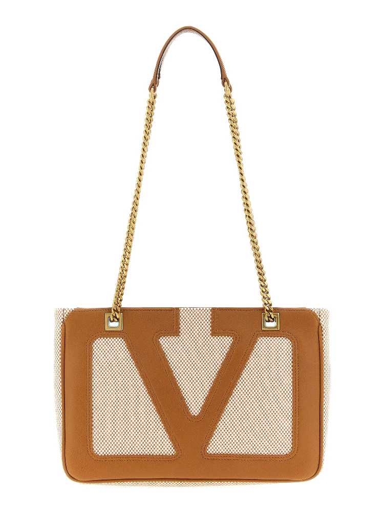 Brown Cotton Shoulder Bag