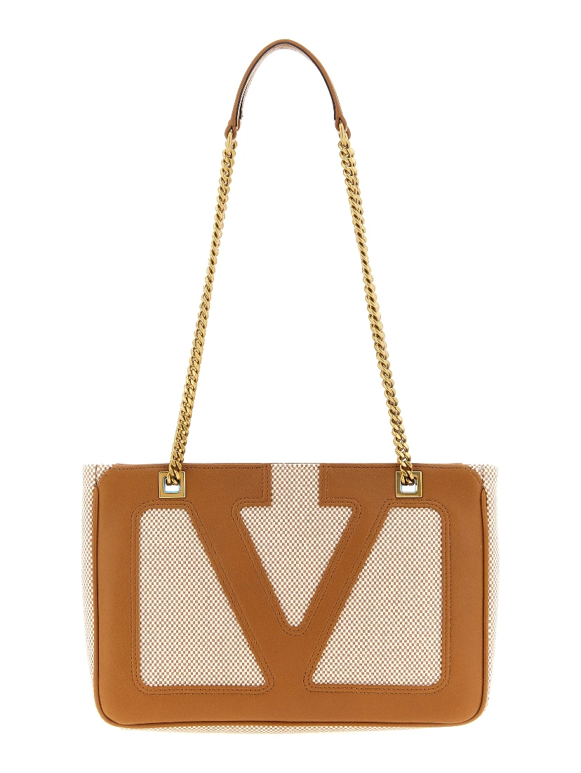 Brown Cotton Shoulder Bag