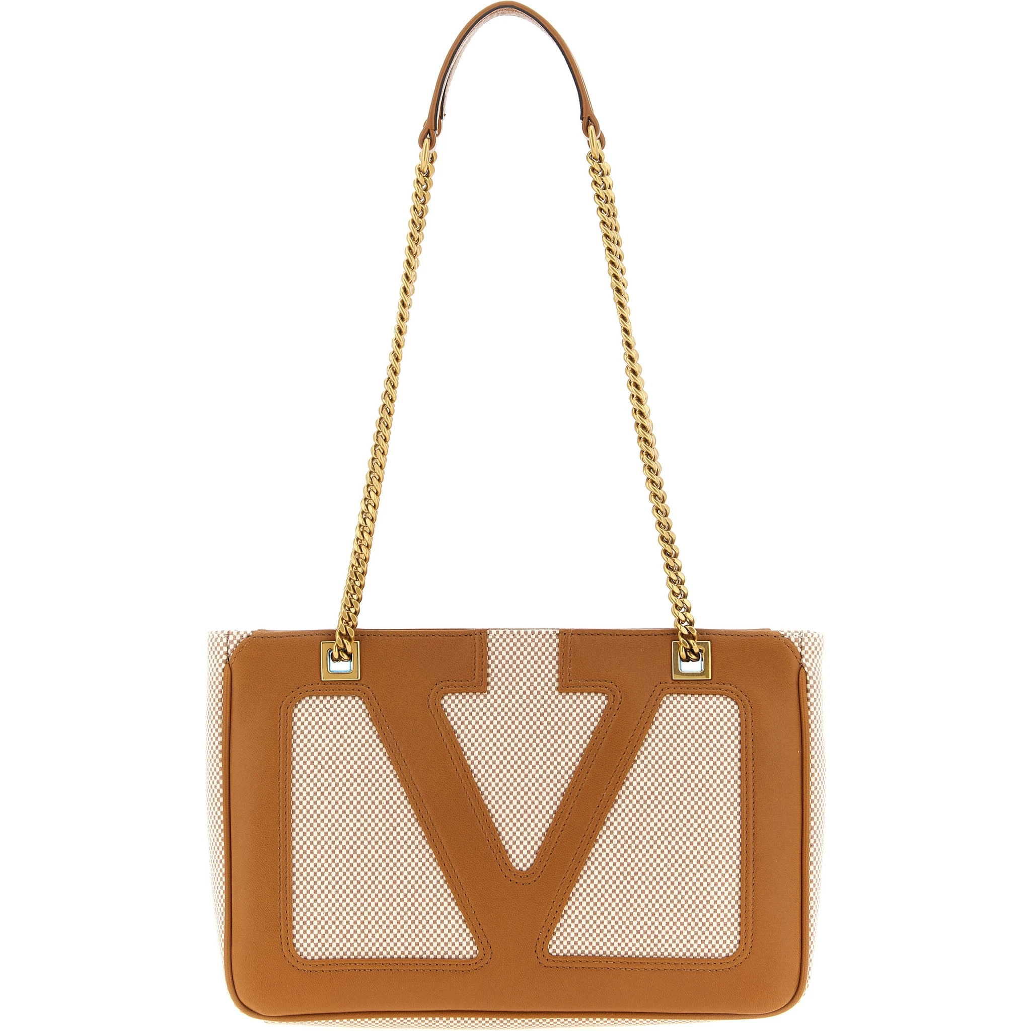 Brown Cotton Shoulder Bag