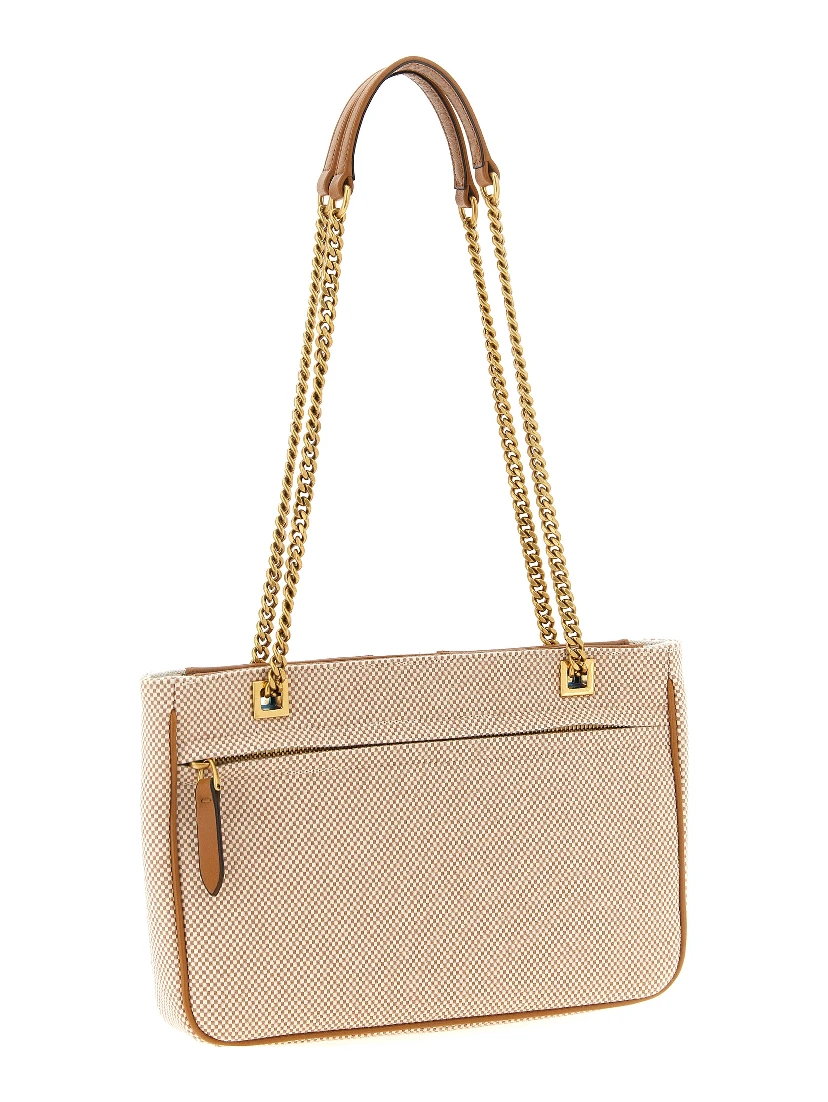 Brown Cotton Shoulder Bag
