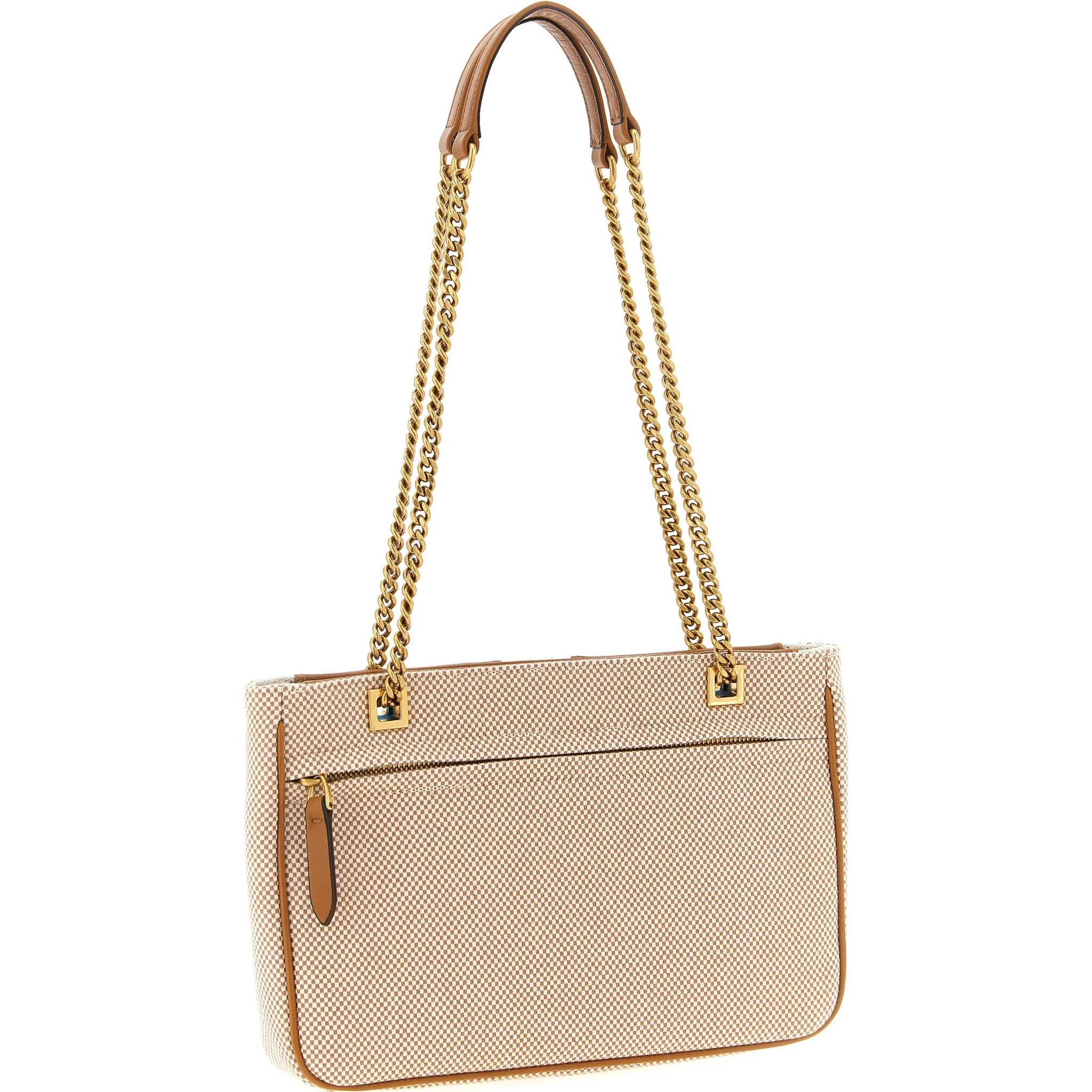 Brown Cotton Shoulder Bag